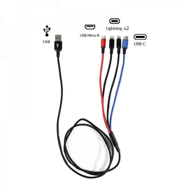 USB Cable 4 en 1 – 2 Lightning / 1 – ecigareta.hr