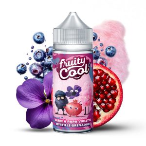 Barbe a Papa Violette Myrtille Grenadine 0mg 100ml - Fruity Cool